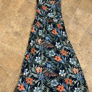 Floral Maxi Dress with Tropical Print